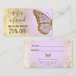 raadpleeg een vriend lavender butterfly logo visitekaartje
