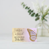 raadpleeg een vriend lavender butterfly logo visitekaartje (Staand voorkant)