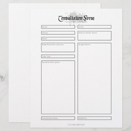 Raadplegingsformulier (Voorkant / Achterkant)