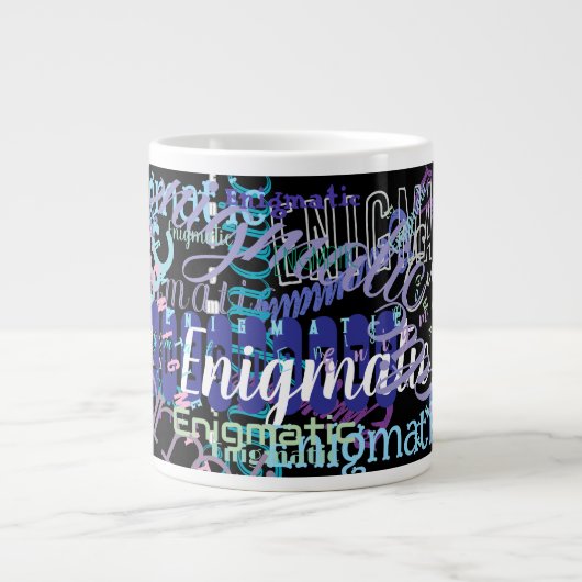 raadselachtige aangepaste herhalende woord/naam grote koffiekop (Voorkant)