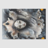 raadselachtige gemaskerde venetiaanse vrouw tissuepapier (Voorkant)