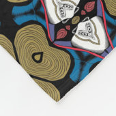 raadselachtige uil en hartpatroon fleece deken (Hoek)