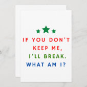 raadsels en antwoorden kaart (Voorkant / Achterkant)