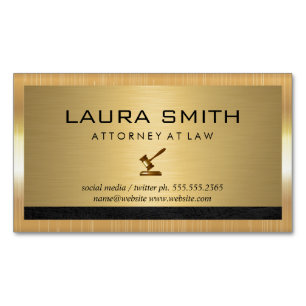 raadsman Gouden Metallic Rand Lederen Trim Magnetisch Visitekaartje