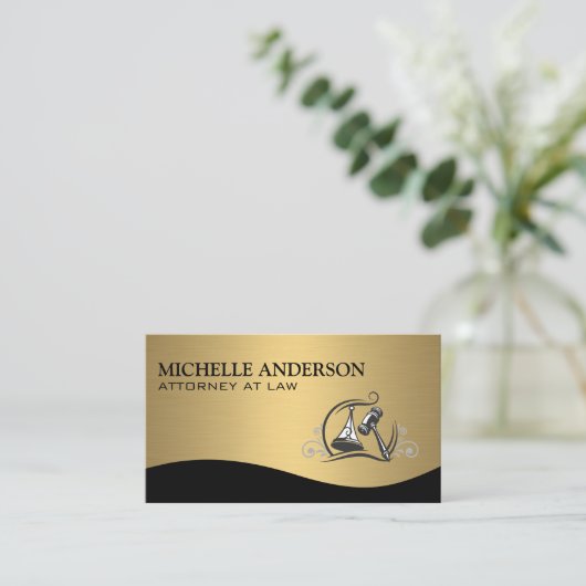 raadsman | goudmetallisch | hamer visitekaartje (Staand voorkant)