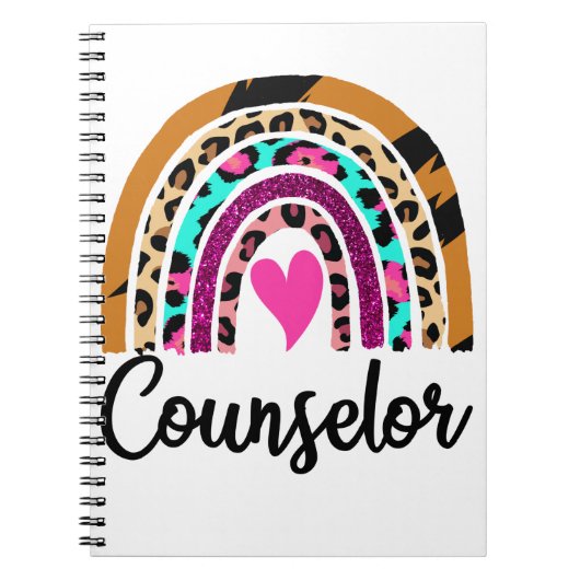 Raadsman Rainbow Leopard Funny School Counselor Notitieboek (Voorkant)