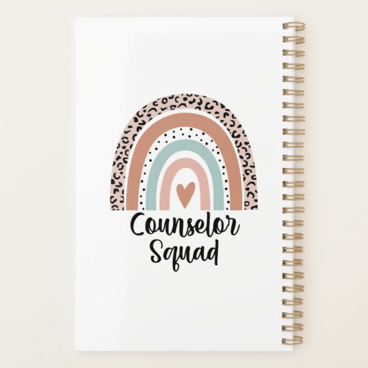 Raadsman Squad Rainbow Leopard School Counsling T Planner (Achterkant)