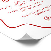 Raadspel, Dat's Amore Rood Doodle, Klein Bord Poster (Hoek)