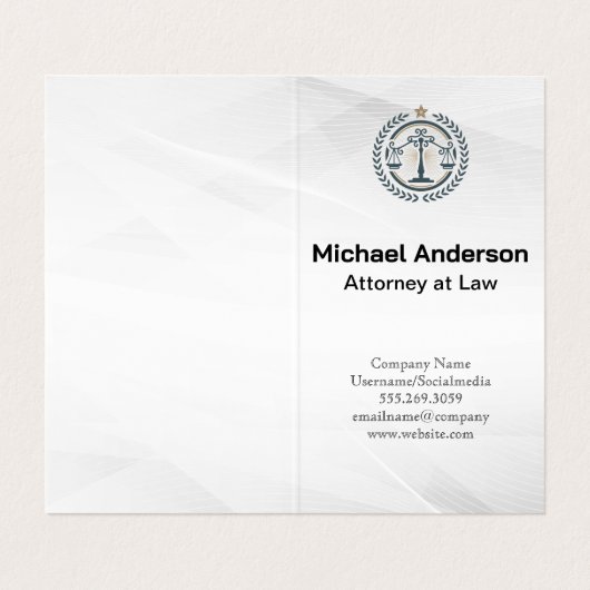 raadsvrouw Justitie | Logo | Zakelijk Man Visitekaartje (Binnenkant ongevouwen)