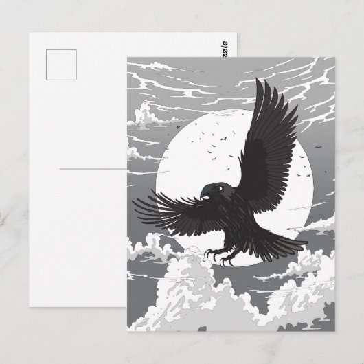 Raaf En De Maan Briefkaart (Voorkant / Achterkant)
