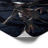 Raaf en Rattenskelet in Maneschijn Poster (Hoek)