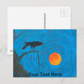 Raaf en volle maan briefkaart (Voorkant / Achterkant)