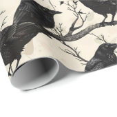 Raaf Halloween Kraai Herfst Cadeaupapier (Rol Hoek)