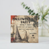 raaf | Heks Petten | Kaars | Roos Halloween Party Kaart (Staand voorkant)