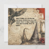 raaf | Heks Petten | Kaars | Roos Halloween Party Kaart (Achterkant)