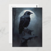 Raaf in de donkere nacht briefkaart (Voorkant / Achterkant)