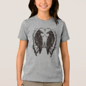 Raaf in Dode Boom - Donkere Gotische Kunst Tri-Blend Shirt (Voorkant)