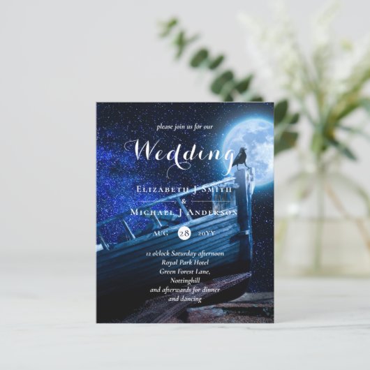 Raaf in het maanlicht Donkere lucht Goth huwelijks (Staand voorkant)