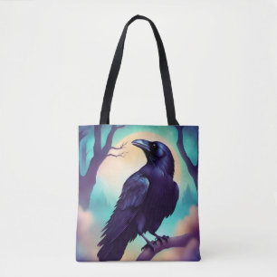 Raaf in het maanlicht Halloween Tote Bag