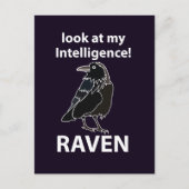 Raaf Kijk naar mijn Intelligentie Raaf Briefkaart (Voorkant)