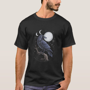 Raaf Kraai Donkere Vogel Hekserij Voortekenen Midd T-shirt