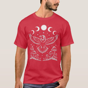 Raaf Kraai Merel Hekserij Mystieke Maan T-shirt