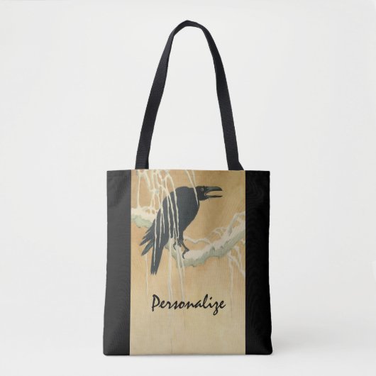 Raaf op een tak tote bag (Voorkant)