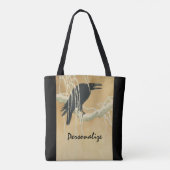 Raaf op een tak tote bag (Achterkant)
