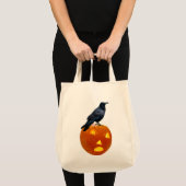 Raaf op Jack-o-Lantern Boodschappentas Tote Bag (Voorkant (product))