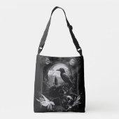 Raaf op schedels crossbody tas (Achterkant)