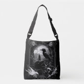 Raaf op schedels crossbody tas (Voorkant)