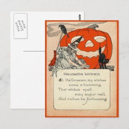 Raaf van de Kat van de Lantaarn van de Hefboom O Briefkaart (Voorkant / Achterkant)