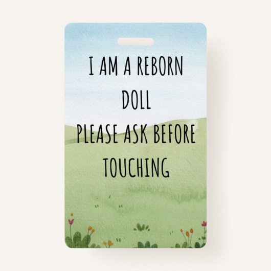 Raak alsjeblieft de Reborn Doll Car Seat Label Bad Badge (Voorkant)