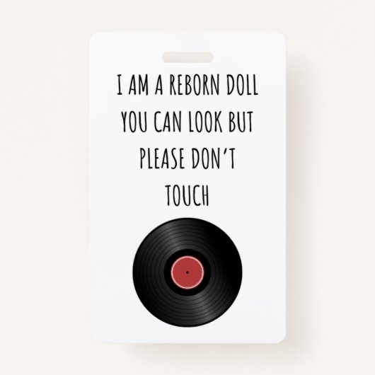 Raak alsjeblieft de Reborn Doll Car Seat Label Bad Badge (Voorkant)