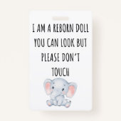Raak alsjeblieft de Reborn Doll Car Seat Label Bad Badge (Voorkant)
