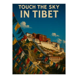 Raak de lucht aan in Tibet en China Perfect Poster