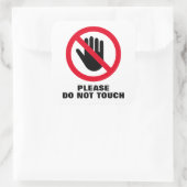 Raak de vierkante stickers van het waarschuwingste (Tas)