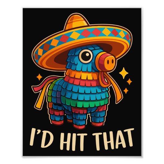 Raak die Pinata Cinco de Mayo Foto Afdruk (Voorkant)