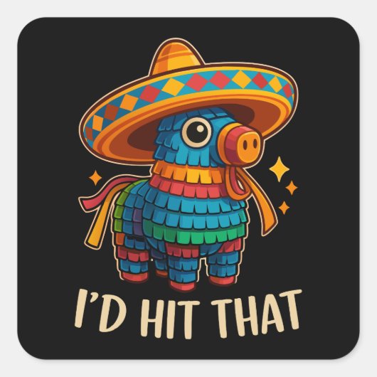 Raak die Pinata Cinco de Mayo Vierkante Sticker (Voorkant)