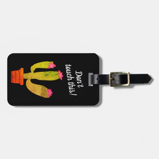 Raak dit grappige cactus plant ontwerp niet aan bagagelabel (Voorkant horizontaal)