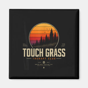 Raak gras therapie club retro natuur streetwear magneet