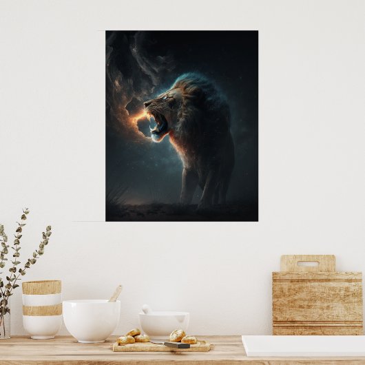 Raak het boze leeuwenposter niet aan poster (Keuken)