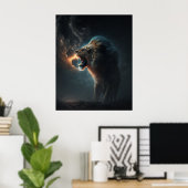 Raak het boze leeuwenposter niet aan poster (Thuiskantoor)