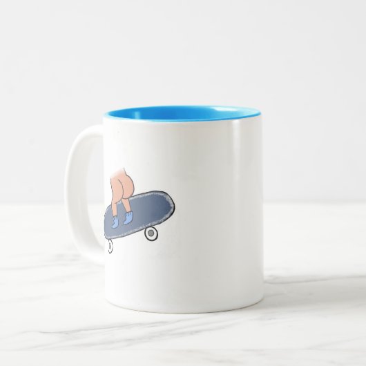 Raak het dek tweekleurige koffiemok (Voorkant links)