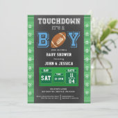 Raak het een Boy Football Baby shower aan Kaart (Staand voorkant)