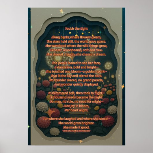 Raak het lichtgedicht aan en druk af poster (Voorkant)