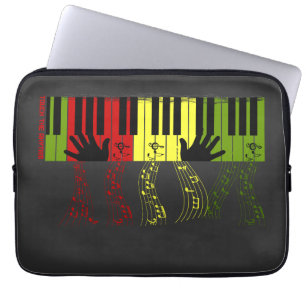 Raak het Ritme – Kleurrijke Pianotoetsen Muziek Ku Laptop Sleeve