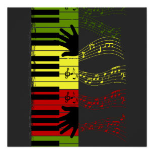 Raak het Ritme – Kleurrijke Pianotoetsen Muziek Ku Perfect Poster