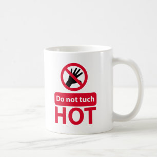 Raak het rode teken niet aan koffiemok