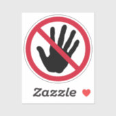 Raak het verboden teken niet aan sticker (Vel)